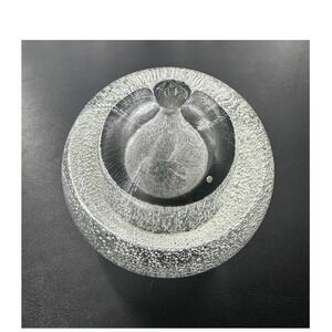 Glass Bud Vase 4in Clear Controlled Bubble Sphere Paperweight